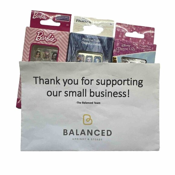 Disney / Barbie girls press on nails 12 pieces each set 3 sets total - Picture 6 of 6